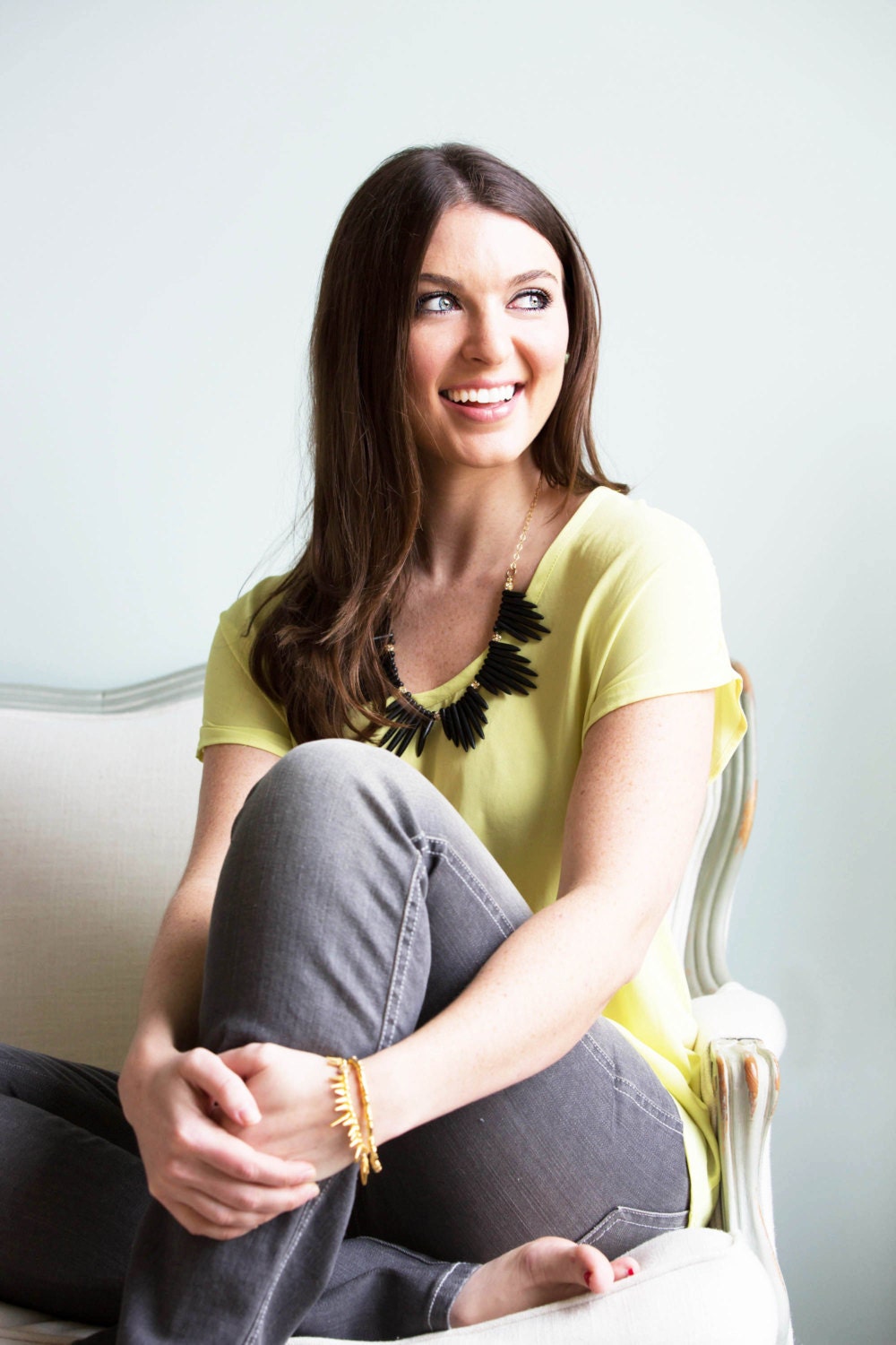 The Roxanne - Black Coral Spike and Gold Chain Necklace - tribal and statement necklace