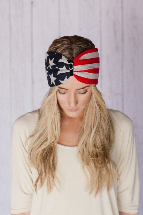 Old Glorya American Flag HeadbandHair Band Turband American Flag Inspired Turband Headband Red White and Blue July 4th Fashion Accessory