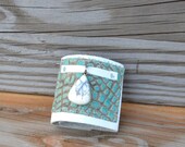 Summer Leather Cuff Bracelet - Leather Cuff Bracelet - Aqua and White Leather Cuff