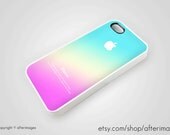 Pastel Color iPhone 5 4 4S Case iPhone 5 New Pink Aqua Apple Logo Gradient Ombre Silicone