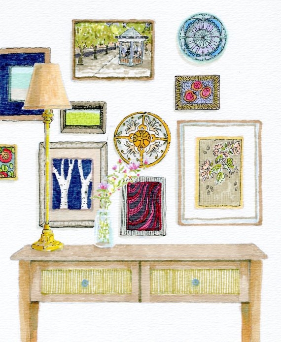 Interiors Art Print - The Art Lovers - Living Room