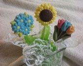 12 Assorted Flower chocolate pops