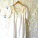 Vintage 70s Crochet Cotton Linen Ivory Romantic Dress Size Small