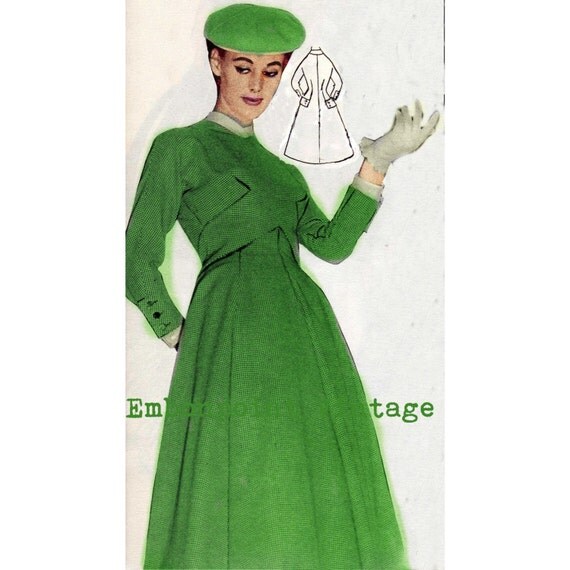 Vintage Sewing Pattern 1956 Coat PDF Plus by EmbonpointVintage