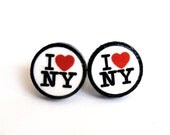 I LOVE .. Choose your own state. UNITED STATES decoupage stud earrings post earrings customized personalized earrings gift for her under 20
