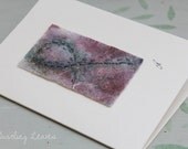 Textile Art Card, Felt & Hand Embroidery, 'Swirling Leaves'