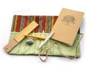 Field Sketchbook Drawing Set - Kids Crayon Roll Up - Travel Sketch Art Kit - Homeschool Nature Study - Pocket Sketching Journal