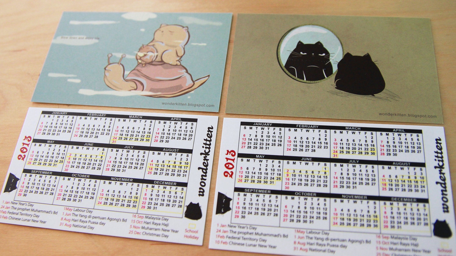Illustration 2013 pocket calendar set collection