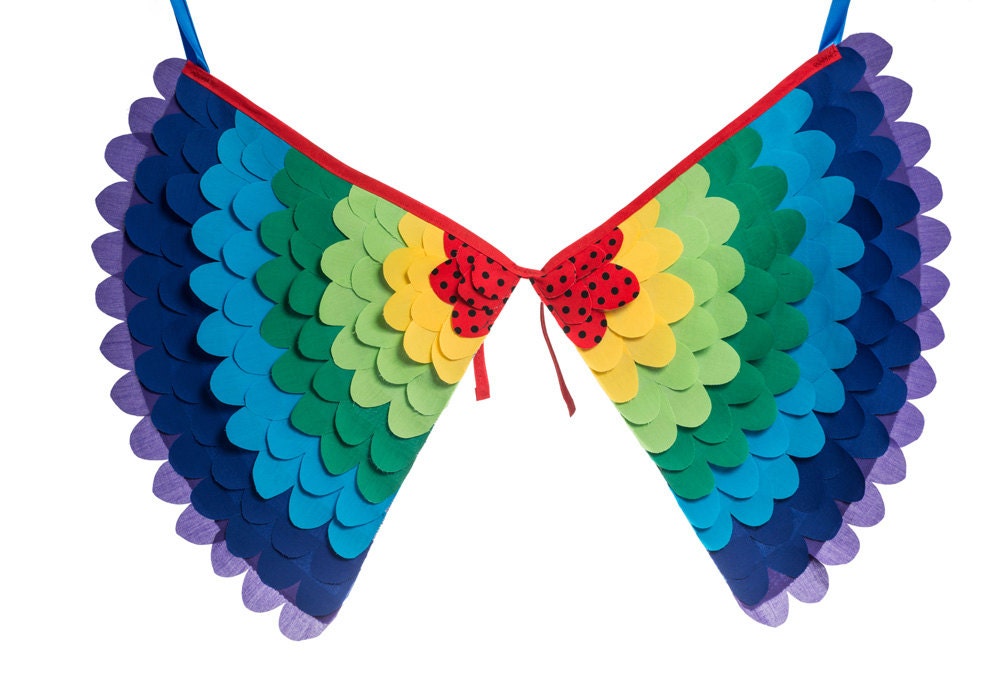 LARGE SIZE - Fancy Dress Costume Bird Wings, Fairy Wings, Super Hero Wings, Toddler Pretend Play Accessory - The Phoebe Wings