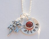 RN Necklace Nurse Graduation Personalized Jewelry Hand Stamped Sterling Silver