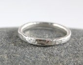 Hammered Silver Ring - One Fine Silver Stacking Ring