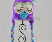 Purple Owl Baby Hat - Made to Order