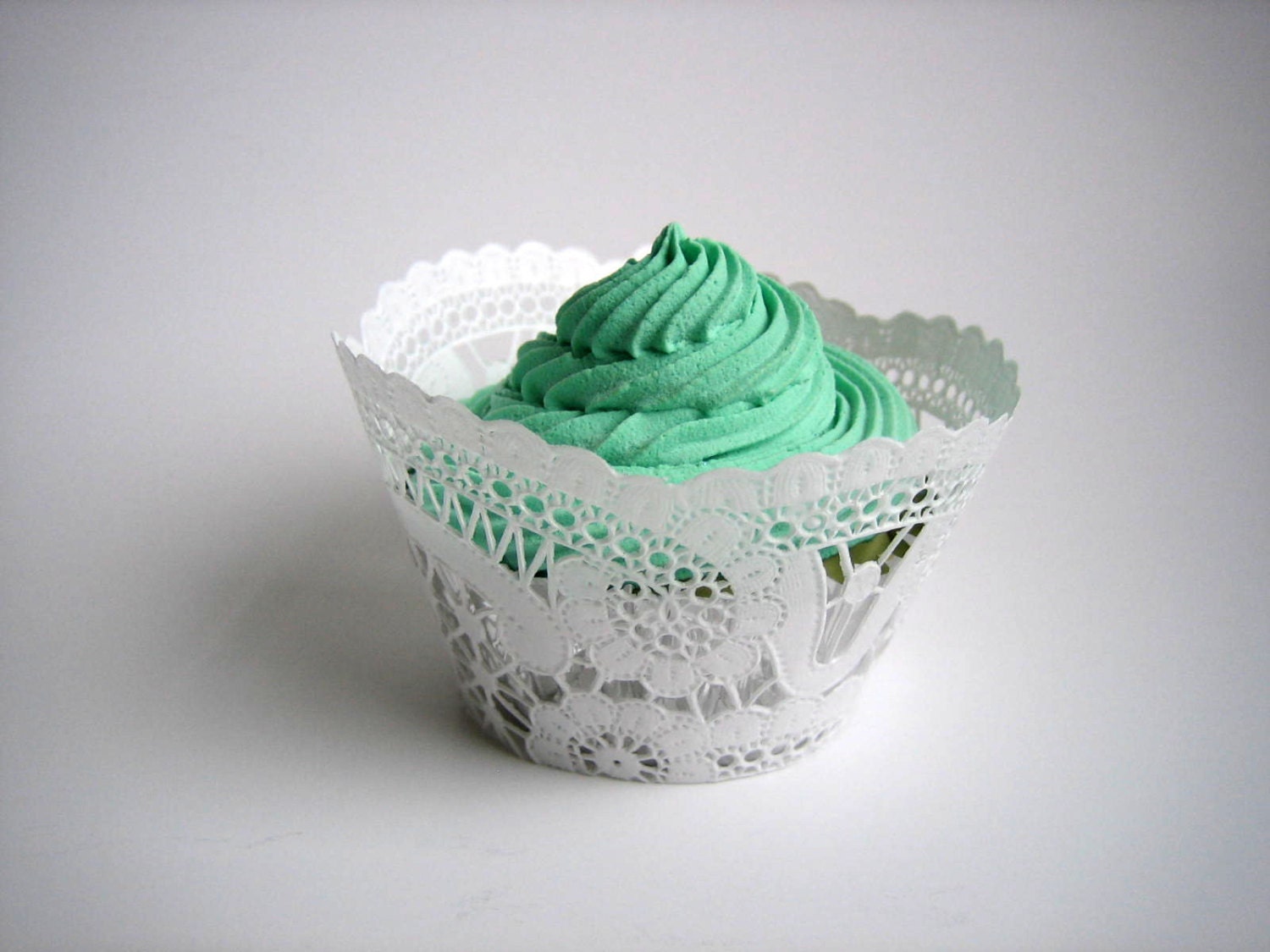12 Doily Cupcake Wrappers - Rustic, Shabby Chic, Lace, Princess, French, Birthday, Tea Party, Wedding, Baby Shower, Bridal Shower