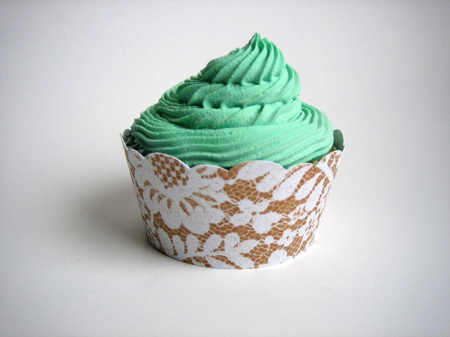 Tan Lace Cupcake Wrappers - 12 - Fall, Flowers, Beige, Shabby Chic, Rustic, Vintage, Bridal Shower, Floral Lace, Wedding, Baby Shower