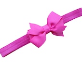 Bubblegum pink headband with 3 inch bow - pink baby headband, pink newborn headband