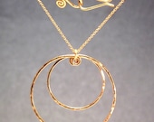 Necklace 145 Hammered circles on chain