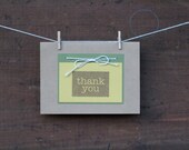 Thank You Card Set // Green and Yellow // Set of 8