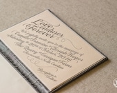 Sample Silk Folio Keepsake and Invitation Set - Camilla - 1 Corinthians 13 Script Wedding Invitation
