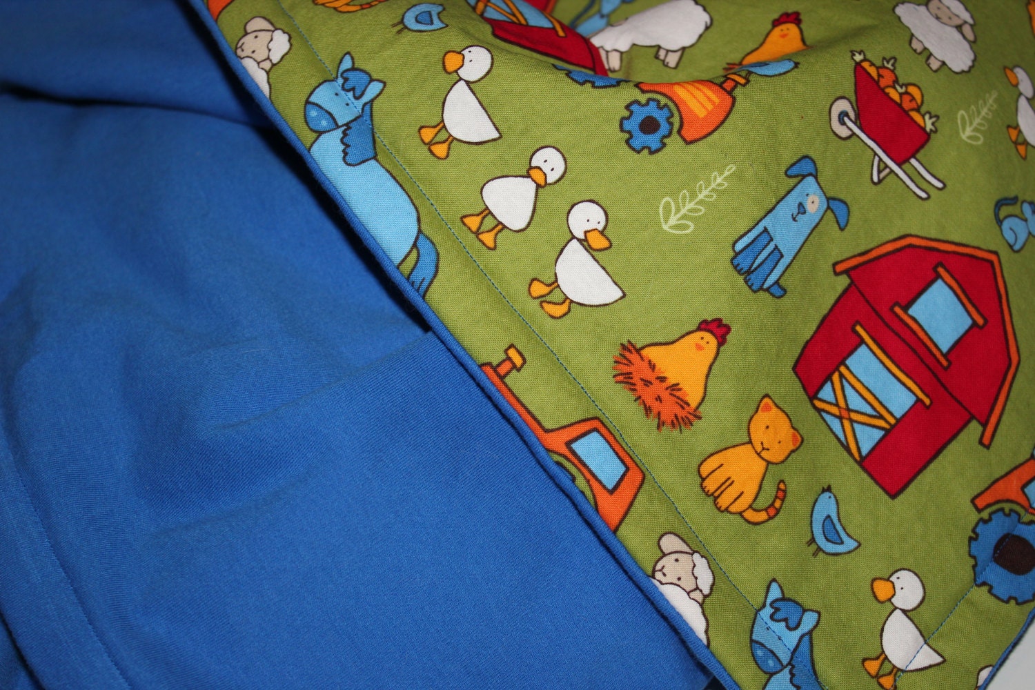 Farm Fun Baby blanket- jersey and cotton