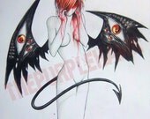 Original Drawing: Darkness in My Mind 9x12 Ink and Colored Pencil