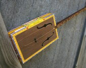 Cigar Box GUITAR, handmade Diddley-Bow FRETTED Acoustic/Electric