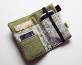 Mauve and Mint leaf and flowers iphone wallet, flower wallet, iphone 4 case, iphone 5 wallet, women, htc case, wallet, cell phone wallet