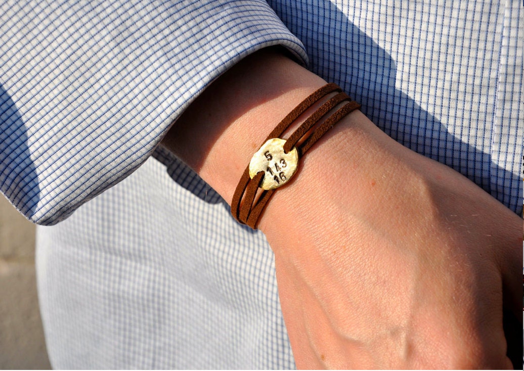 Mens Personalized Gold or Silver Bracelet  Fathers Day Present