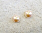 9/16" 1/2" 7/16" 00g Organic 'Peachy Keen' Vintage Pearl Plugs Made to Order