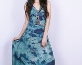 Sheer Blue Tie Dye Midi Dress