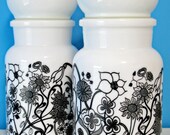 Set of 2 Vintage Floral Storage Jars