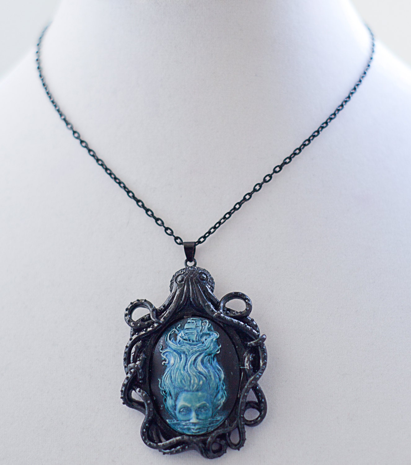 Lady of The Sea Cthulhu Nautical Cameo Necklace