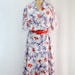 XXL Vintage Floral Dress Purple Red and White