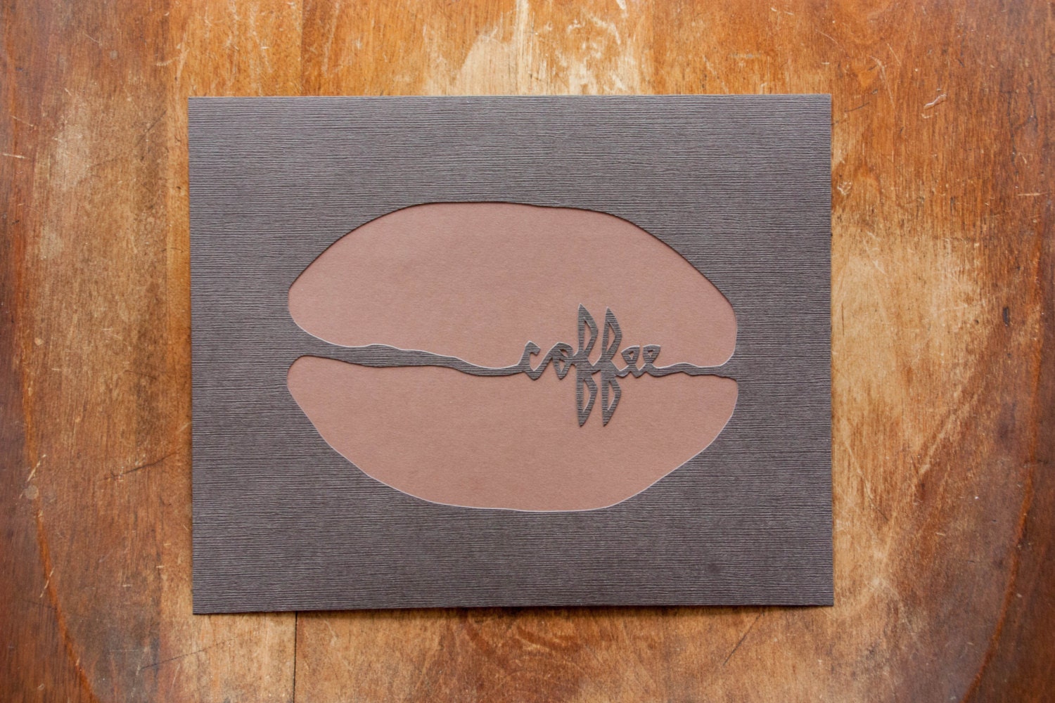 COFFEE BEAN Hand Cut Wall Art 8x10"
