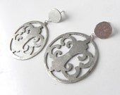 Metal handmade circle ornaments earrings