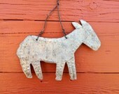 Punched Tin Donkey Wall Hanging Reclaimed Tin Folk Art Children Decor