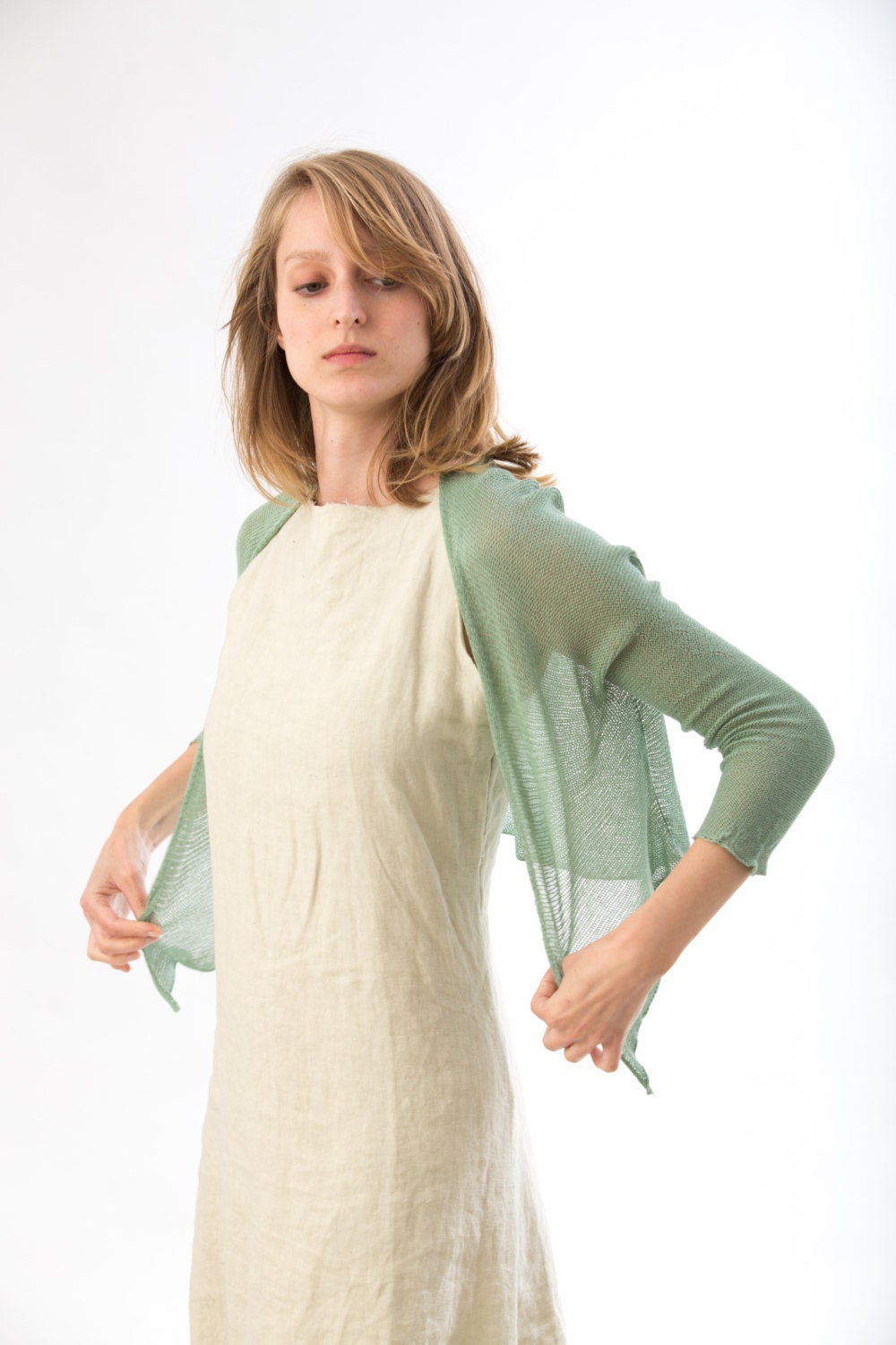 Emerald Green Cardigan knitted Jacket
