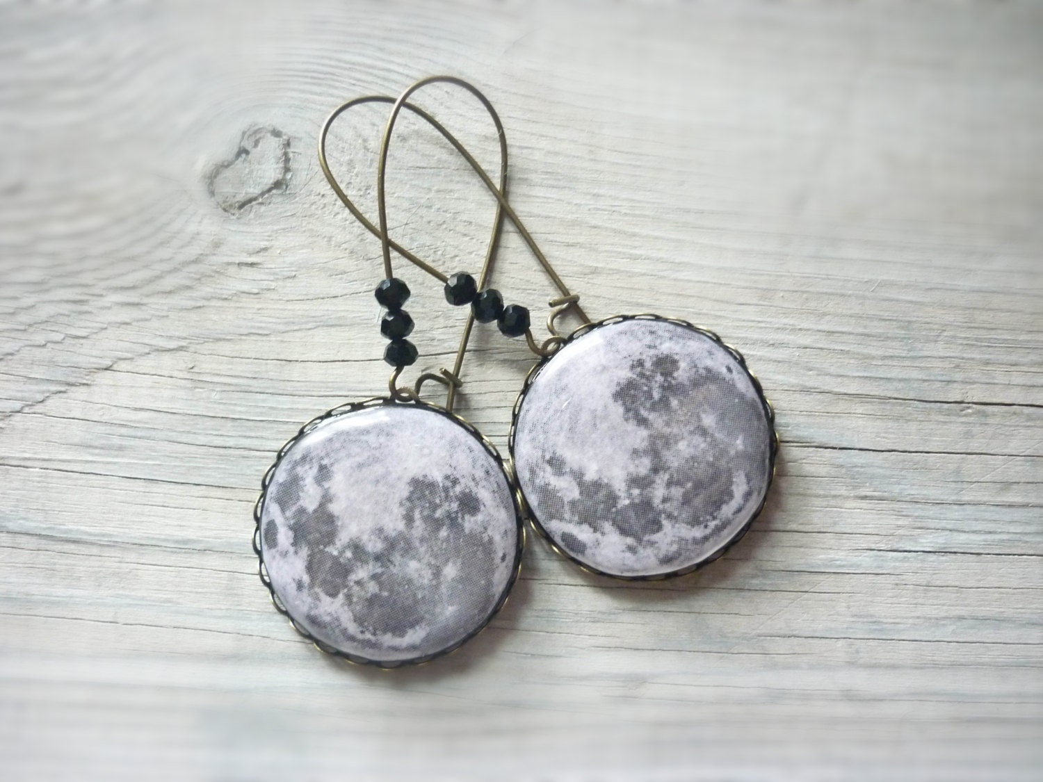 SALE Moon earrings, big dangleearrings, gift for her, modern style