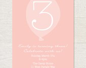 Balloon Birthday Invitation - Balloons Party Invite - Personalized Printable Invite - Custom Birthday Party Invite - 5x7 DIY Printable
