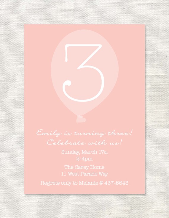 Balloon Birthday Invitation - Balloons Party Invite - Personalized Printable Invite - Custom Birthday Party Invite - 5x7 DIY Printable Il_570xn