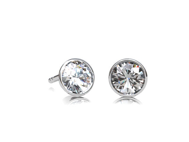 white topaz earrings, Earrings, White gold, topaz earrings,white gemstone, Post earrings, stud, gold earrings