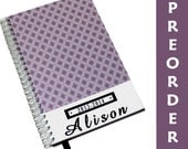 Purple Diamond 2013 2014 Personalized Planner Spiral Bound Notebook