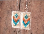 Loom Beaded Native American Made Dangle Earrings