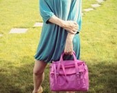 Pink Leather Satchel Bag, Elegant Leather Bag, Bright Pink Leather Handbag, Shoulder Bag, Everyday Bag
