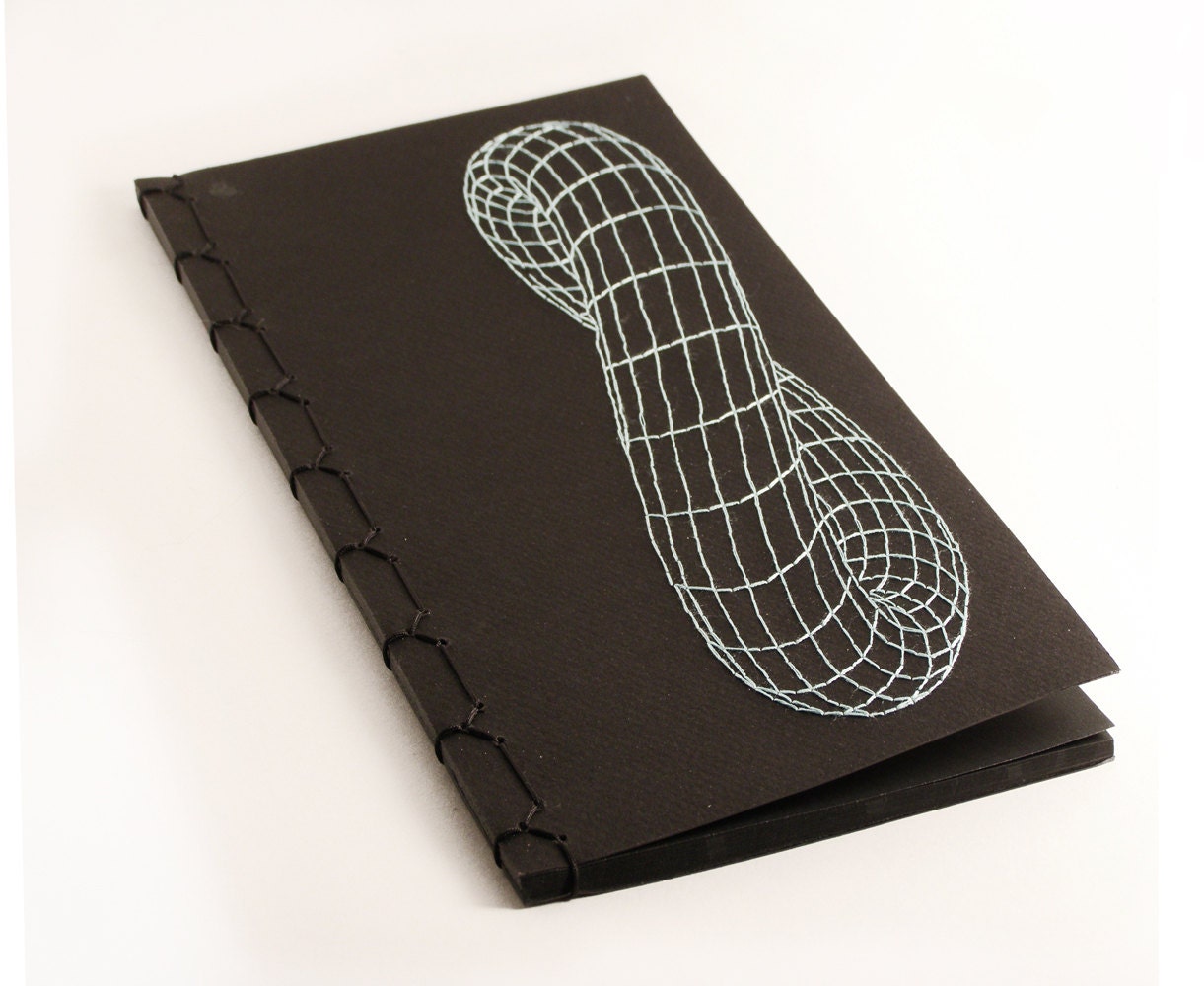 Embroidered Notebook with Black Pages / Torus