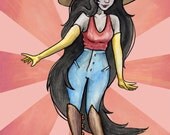 8.5 x 11" Marceline from Adventure Time watercolor print