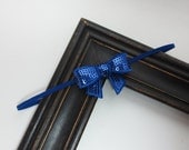 Baby Girl Royal Blue Sequin Bow Headband - Toddler,Girls and Adult Headband