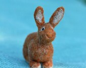 Felt Rabbit: Tiny Red New Zealand bunny made of wool