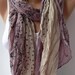 Scarf - Cotton -Elegant Scarf Cotton Scarf - Lilac/beige
