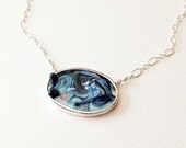 Dark Matter- Enameled Bezel Set Necklace