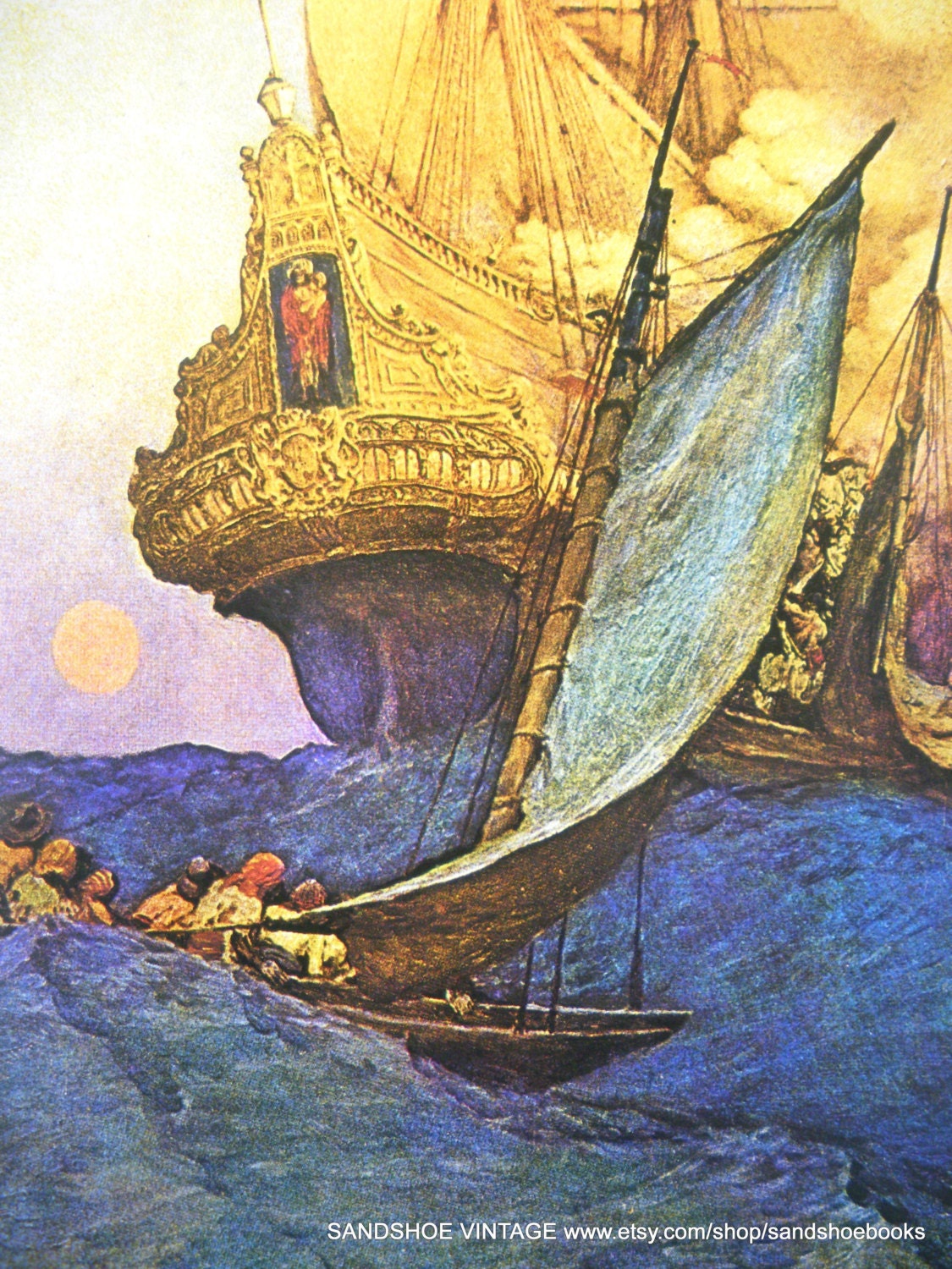 1921 Howard PYLE PIRATE GALLEON Print for Framing